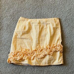 Yellow and white ruffle skirt
